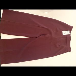 Zara Wide Leg Crop Pants- maroon